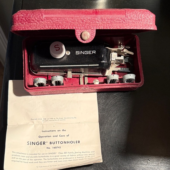 Singer Other - Vintage Singer Buttonholer with Red Case